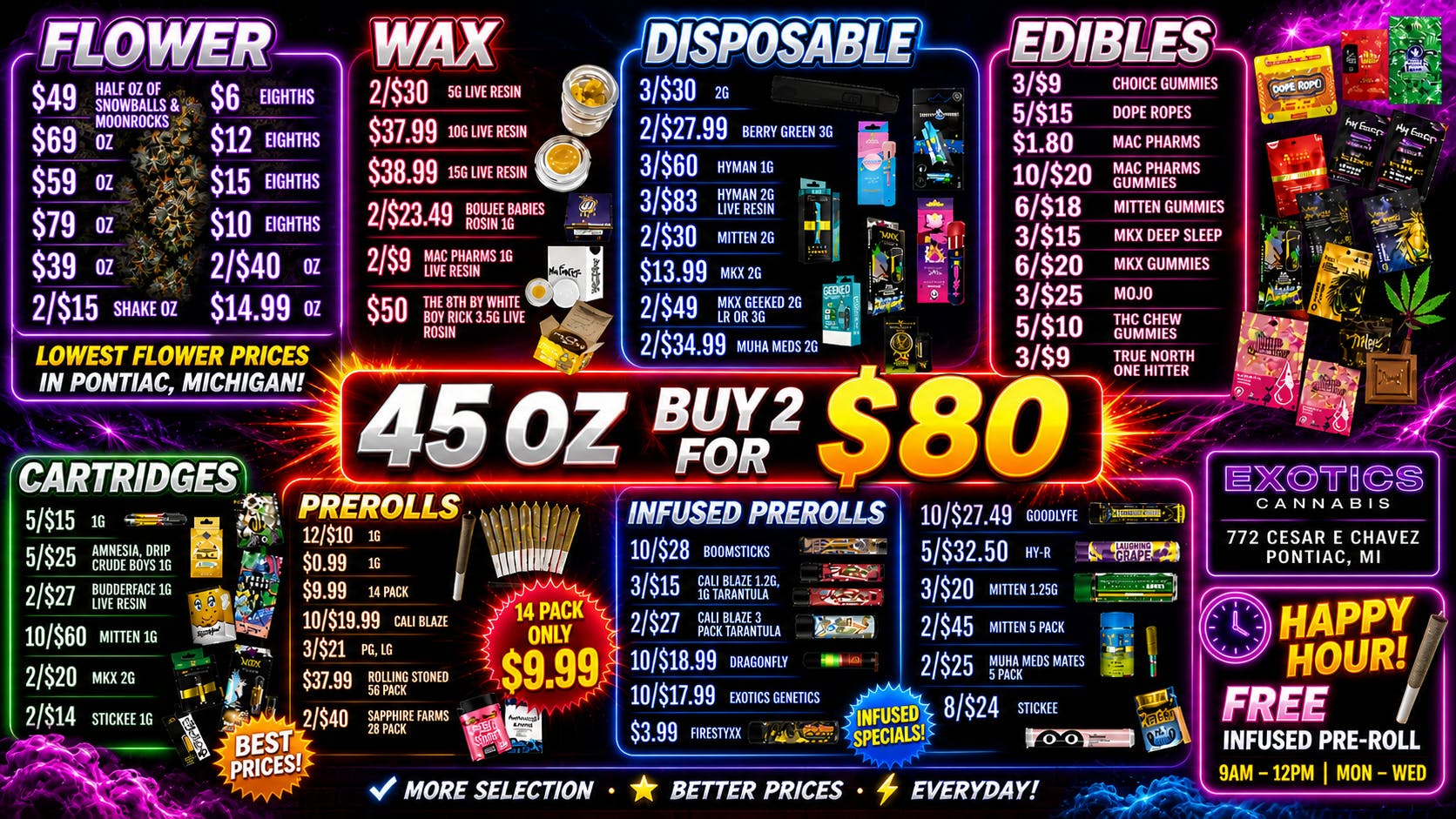 Exotics Cannabis - Pontiac NOW OPENED!! 14.99 BUD OZ🔥PONTIAC NOW OPEN🔥