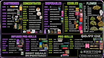 Exotics Cannabis - Pontiac NOW OPENED!! $8.99 BUD OZ🔥PONTIAC NOW OPEN🔥