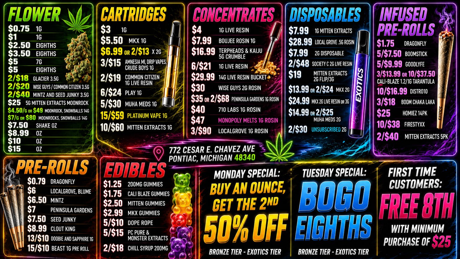 Exotics Cannabis - Pontiac NOW OPENED!! 🔥3/$60 BABY JEETER🔥 |🔥 2/$40 Seed Junky 3.5G 🔥