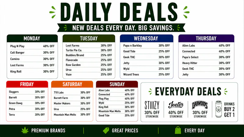 NUG Cannavine GREAT DEALS EVERY WEDNESDAY