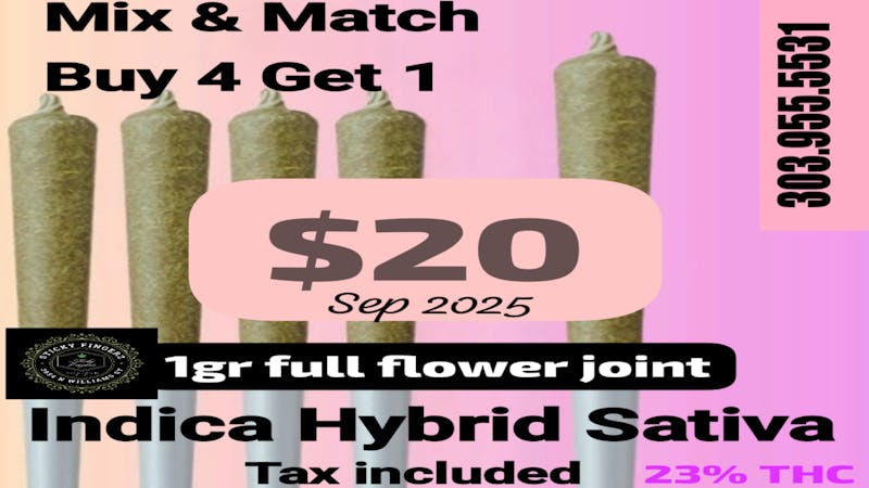 Sticky Fingerz Preroll deal Mix & Match