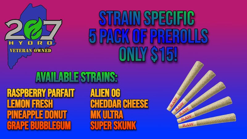 207 Hydro Farm Dirigo Patient Exclusive: Strain-Specific 5-Pack D