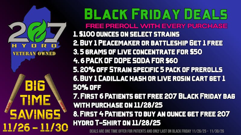 207 Hydro Farm Exclusive Black Friday Dispensary Savings