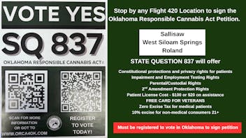 Flight 420 - West Siloam Springs Sign State Question 837 Petition Here!