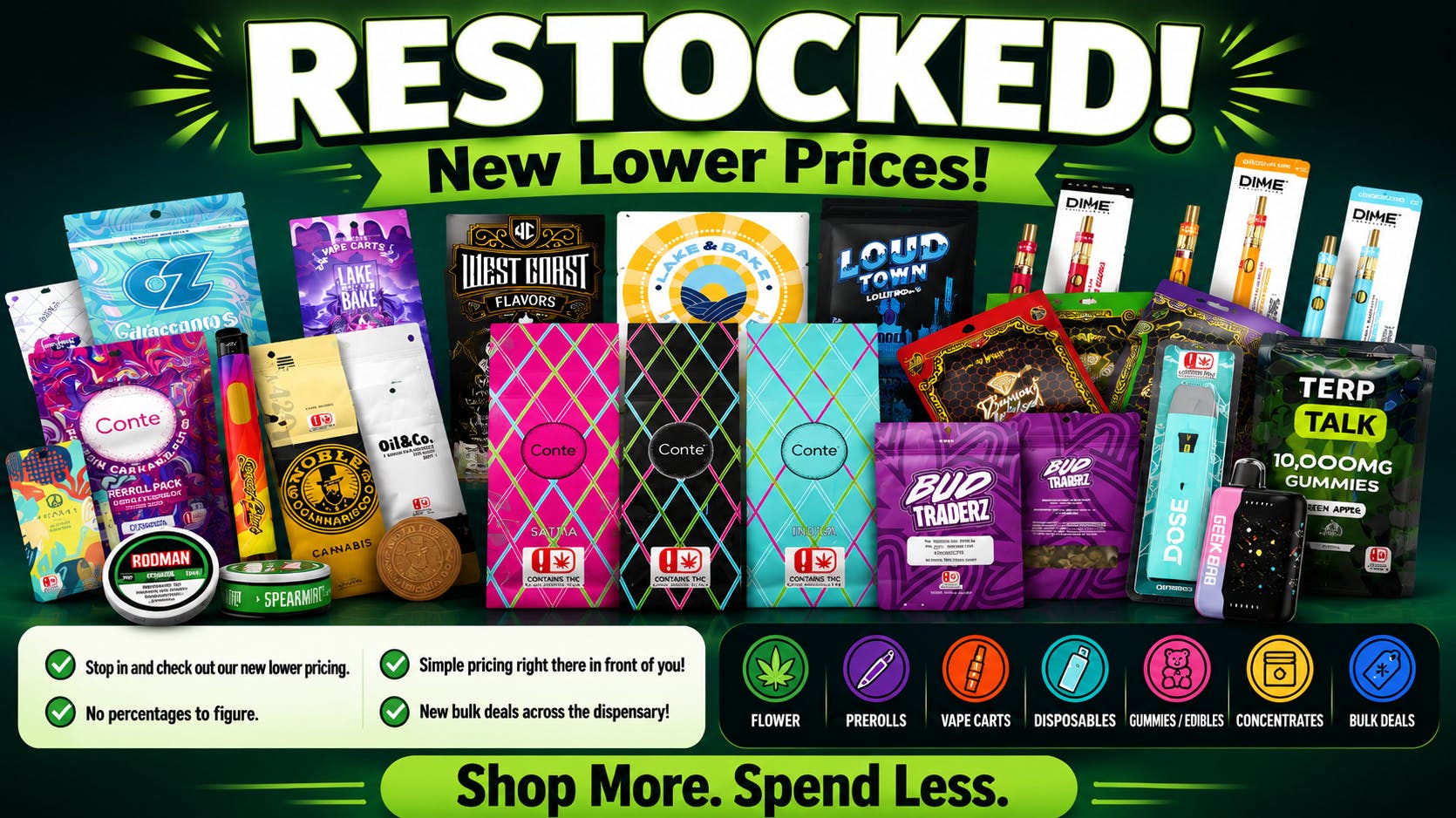 Flight 420 - West Siloam Springs Dispensary Wide Restock! 10% off for Out of State