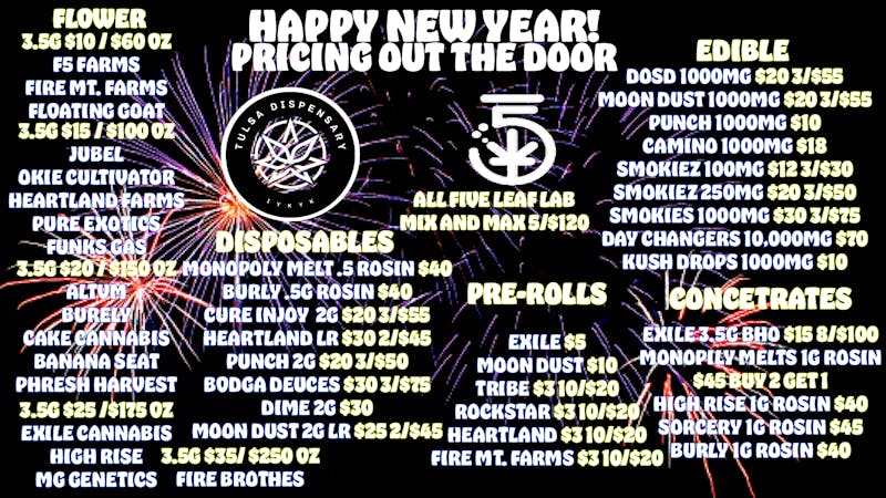 Tulsa Dispensary HAPPY NEW YEAR FROM TULSA DISPENSARY!