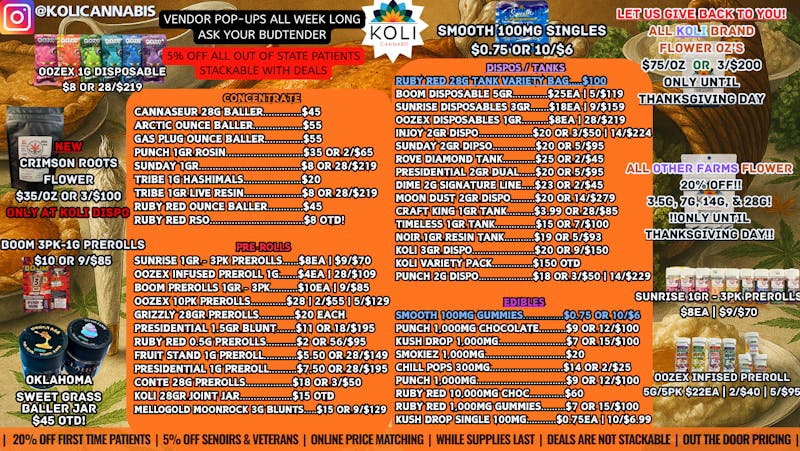 Koli Cannabis - West Thanks-Giving Back!