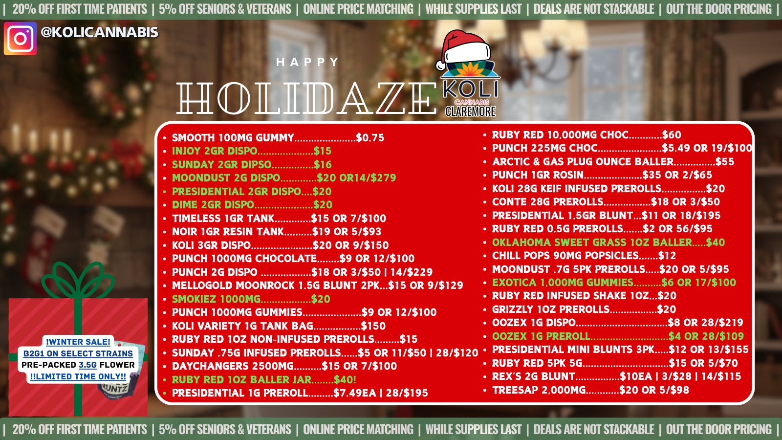 Koli Cannabis - West Merry Kushmas From Koli!