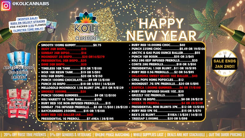 Koli Cannabis - West New Year, New Deals!