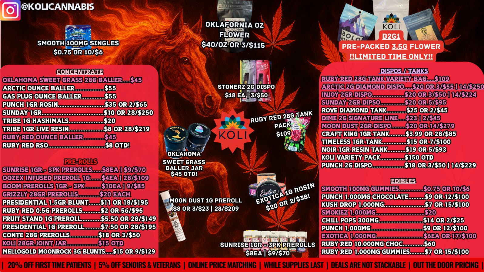 Koli Cannabis - Miami - Drive Thru GALLOP INTO RED HOT SAVINGS!