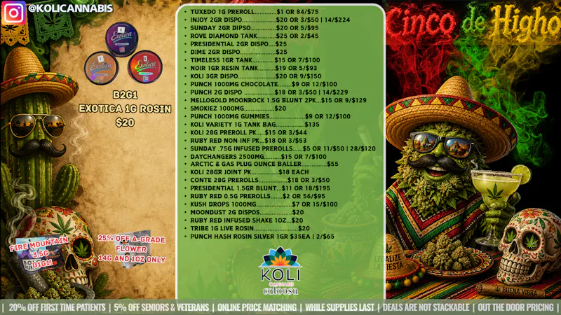 Koli Cannabis -Catoosa Cinco De Higho!