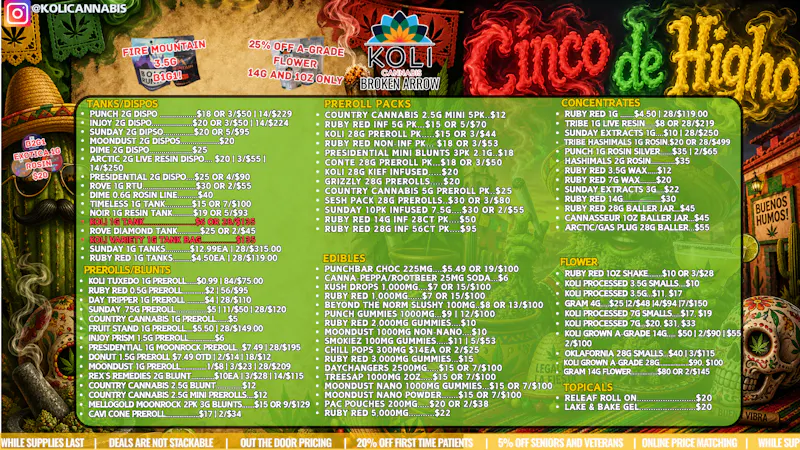 Koli Cannabis - Broken Arrow Cinco De Higho!