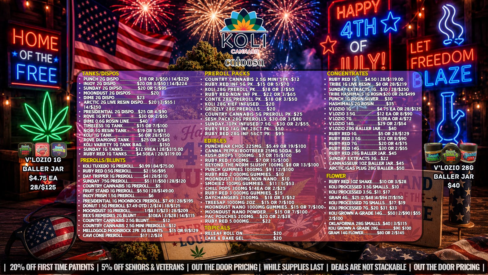 Koli Cannabis -Catoosa Happy Fourth of July!!!