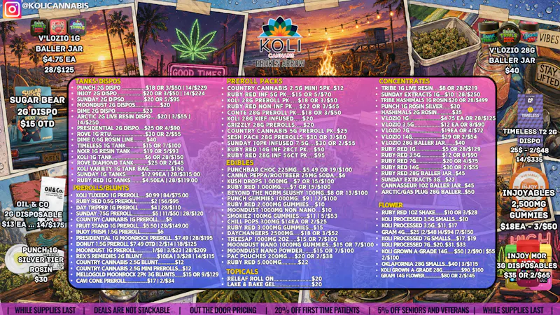 Koli Cannabis - Broken Arrow Float Away The Summer!!!