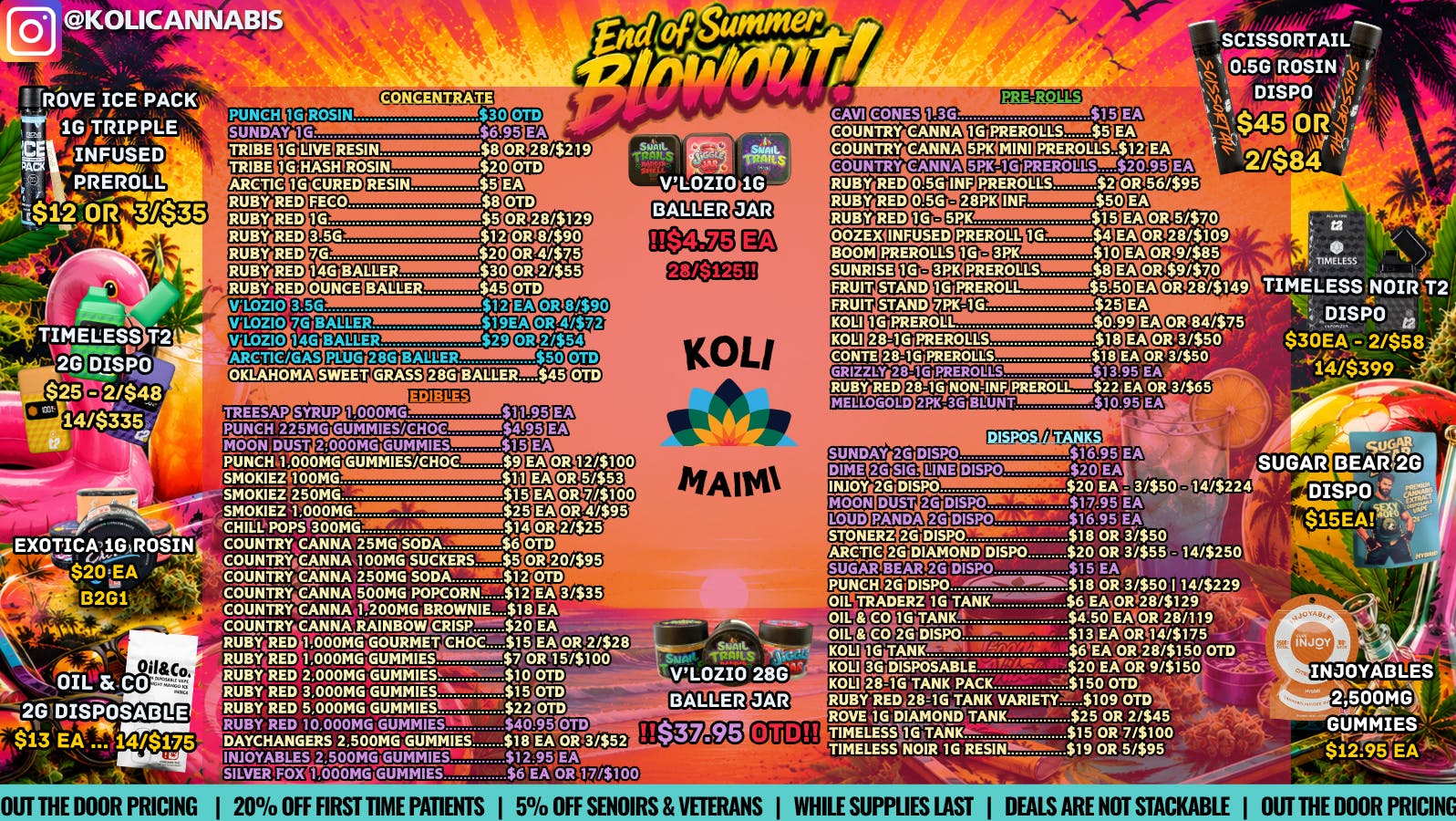 Koli Cannabis - Miami - Drive Thru END OF SUMMER BLOWOUT SALE!