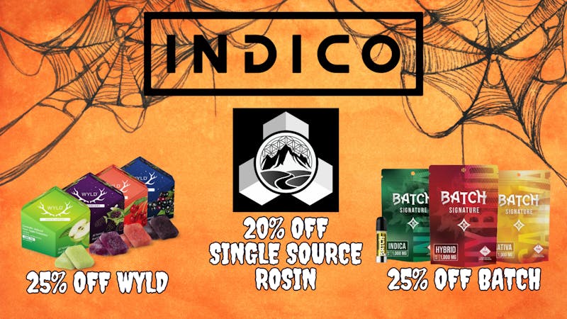Indico 25% off Batch, 25% off Wyld, 20% Off Single Source