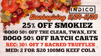 Indico DANKSGIVING AT INDICO 11/24-11/30