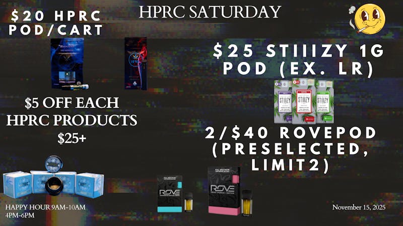 Herbal Pain Relief Center HPRC SATURDAZE!