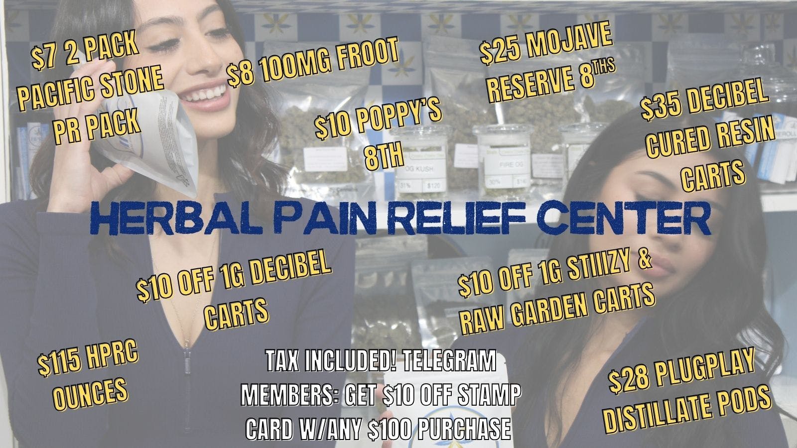 Herbal Pain Relief Center $10 POPPY'S 8TH & $28 1G PLUGPLAY PODS