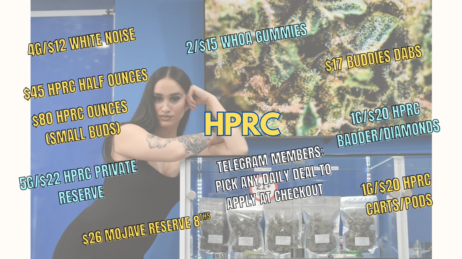 Herbal Pain Relief Center 5G/$22 HPRC PRIVATE RESERVE , $45 HPRC HALF OUNCES