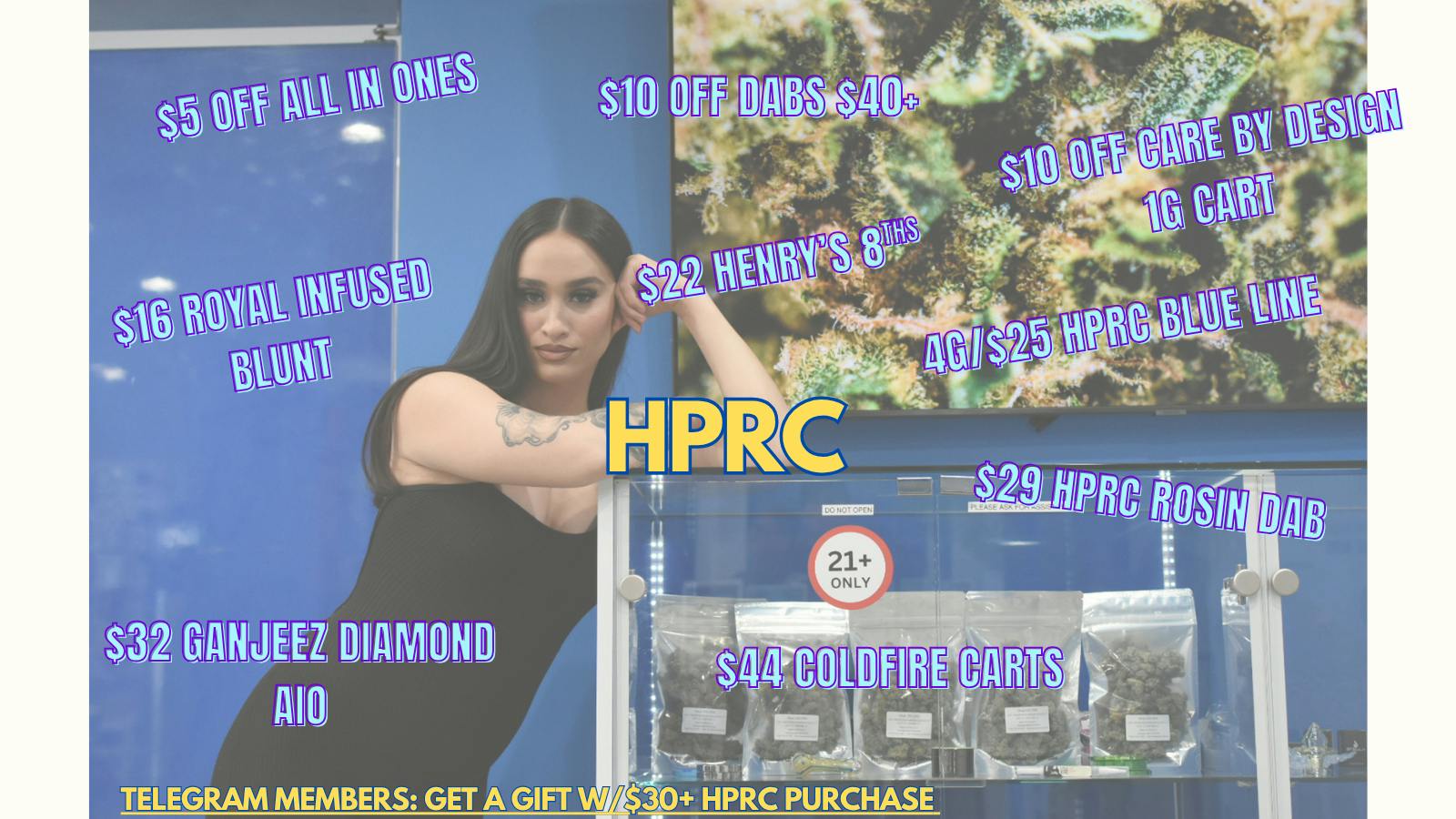 Herbal Pain Relief Center 4G/$25 HPRC BLUE LINE, $44 COLDFIRE CARTS