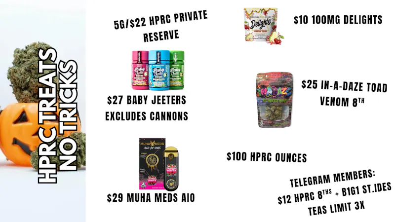 Herbal Pain Relief Center 5G/$22 HPRC PRIVATE RESERVE + $27 BABY JEETERS