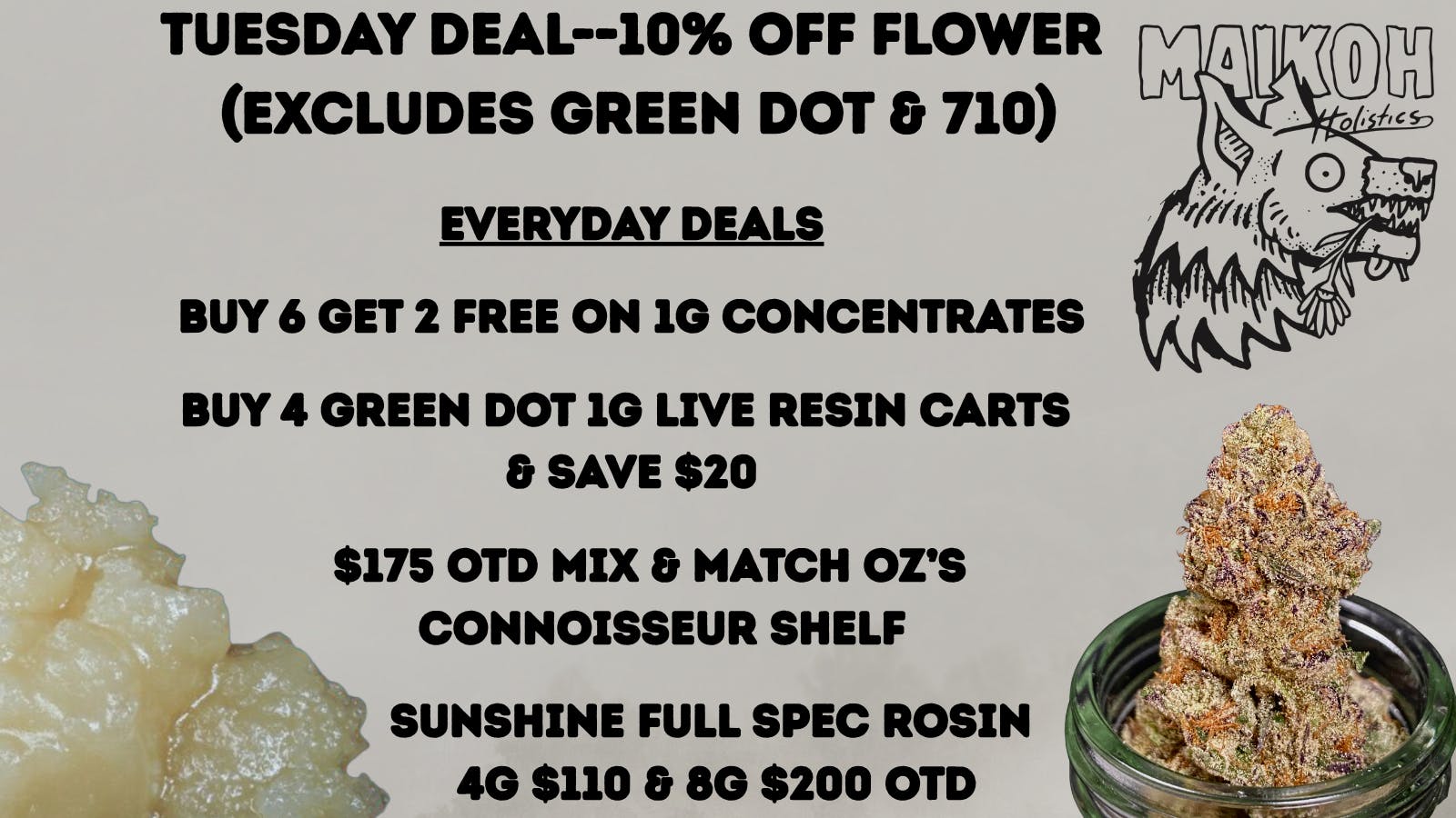 Maikoh Holistics - Boulder 10% Off Flower Shake-Connoisseur