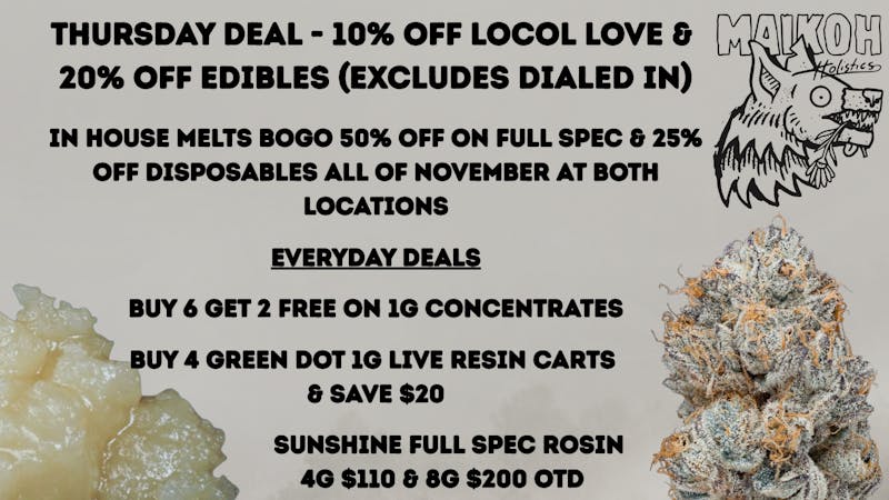 Maikoh Holistics - Boulder 10% Off Locol Love Flower