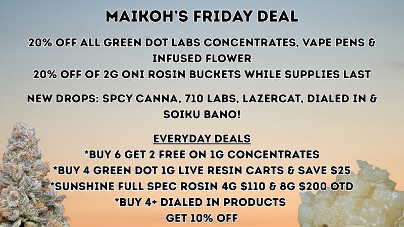 Maikoh Holistics - Denver 20% Off Green Dot Concentrates