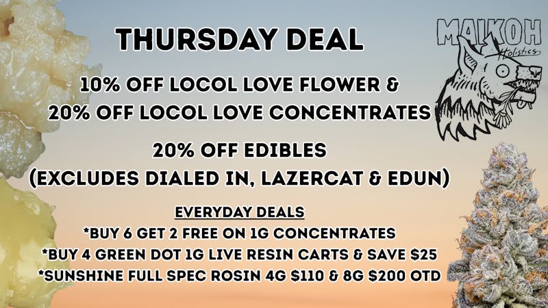 Maikoh Holistics - Boulder 10% Off Locol Love Flower