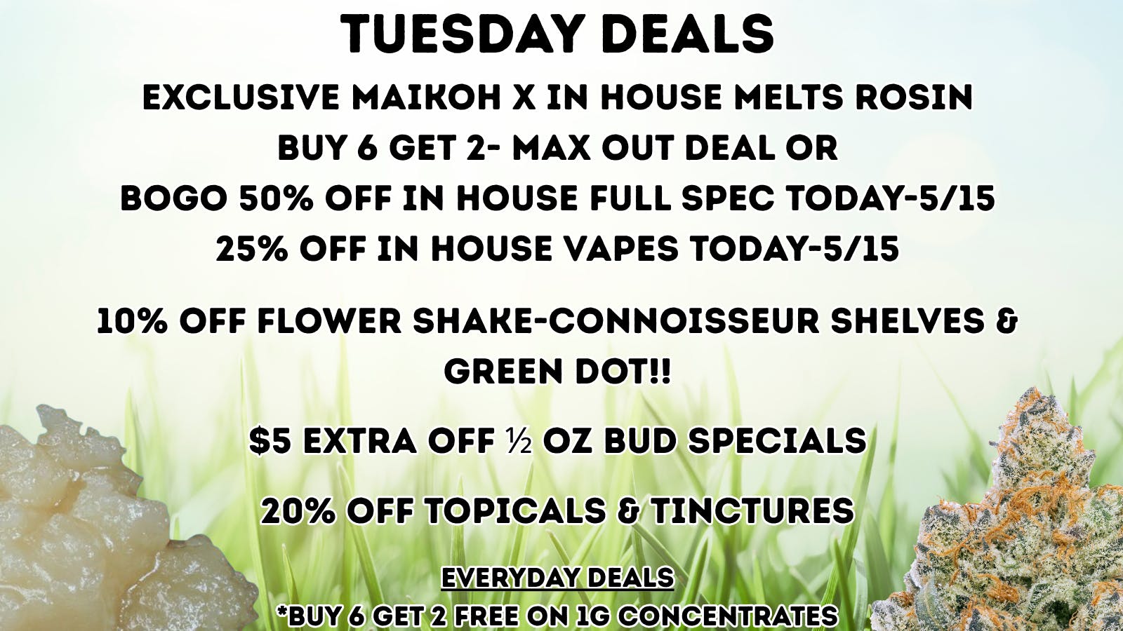 Maikoh Holistics - Boulder 10% Off Flower Shake-Connoisseur & Green Dot