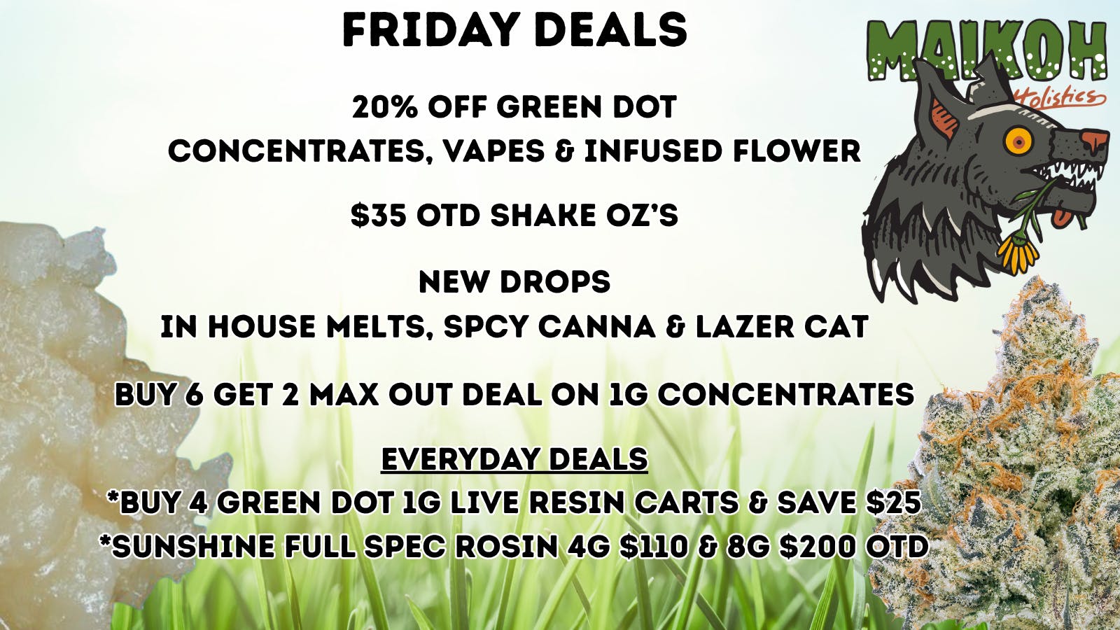 Maikoh Holistics - Denver 20% Off Green Dot Concentrates & Vapes