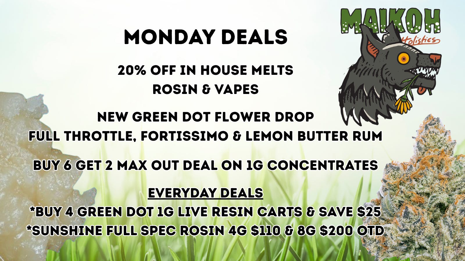 Maikoh Holistics - Boulder 20% Off In House Melts Rosin & Vapes
