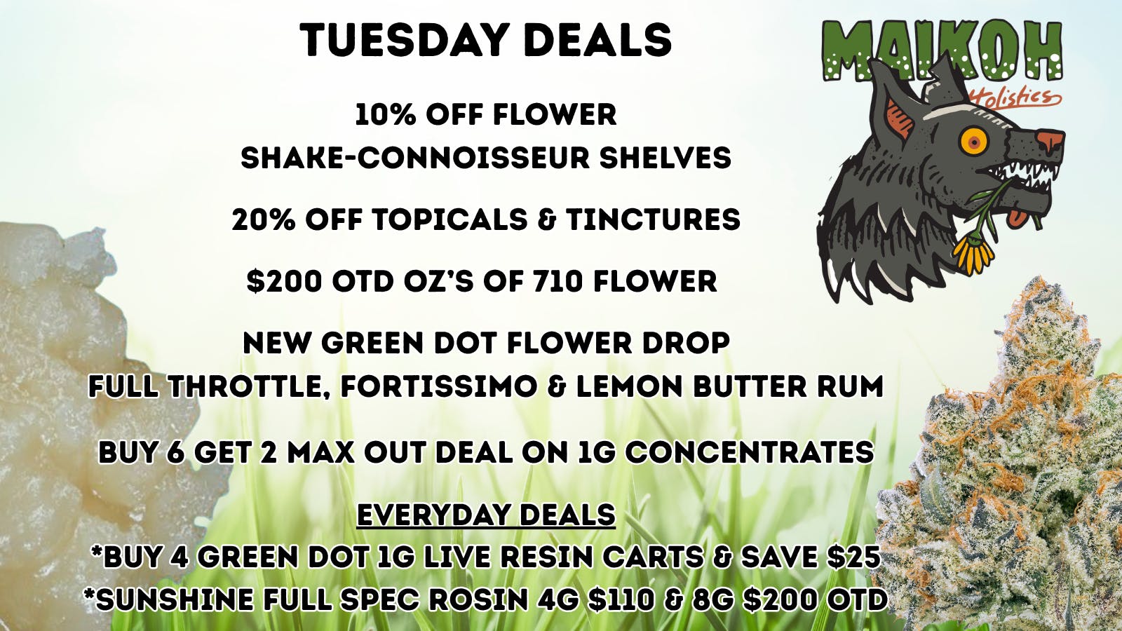 Maikoh Holistics - Denver 10% Off Flower Shake-Connoisseur Shelves