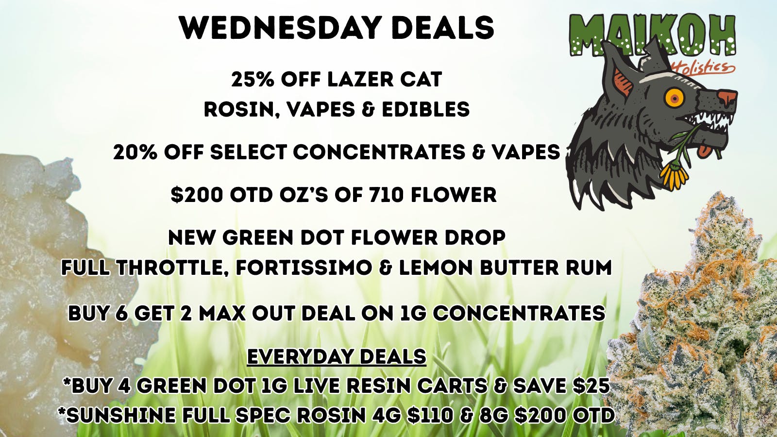 Maikoh Holistics - Boulder 25% Off ALL LazerCat Rosin, Vapes & Edibles