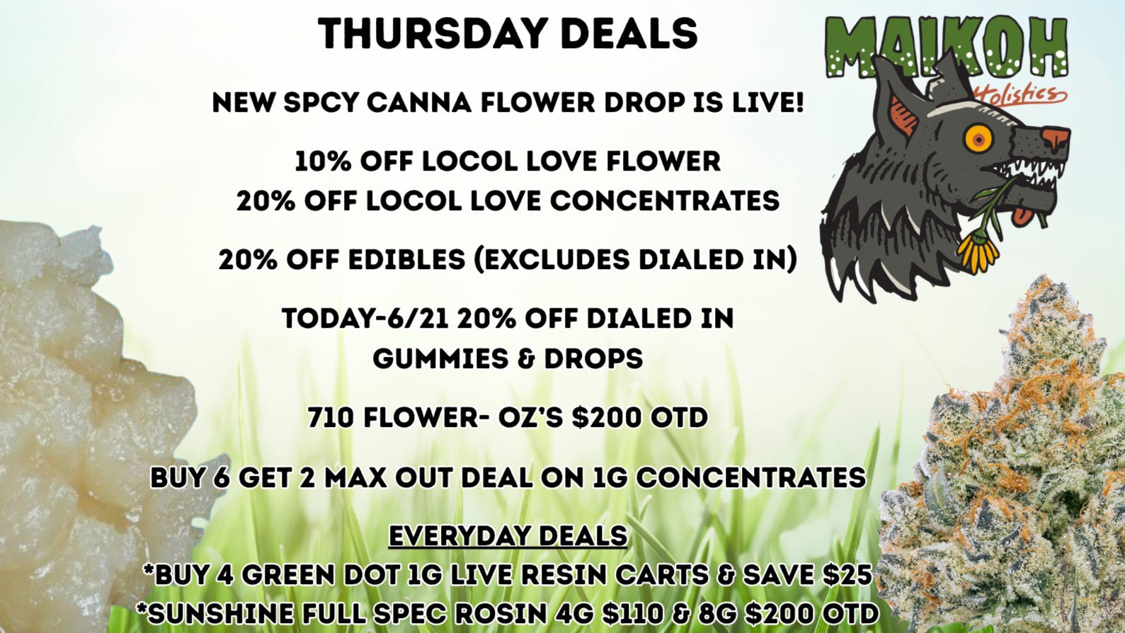 Maikoh Holistics - Denver 10% Off Locol Love Flower & 20% Off Dialed In