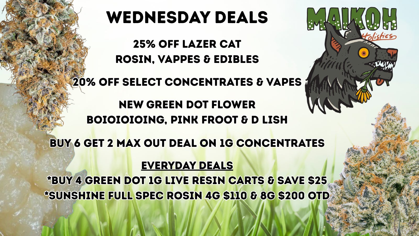 Maikoh Holistics - Denver 25% Off ALL LazerCat Rosin, Edibles & Vapes