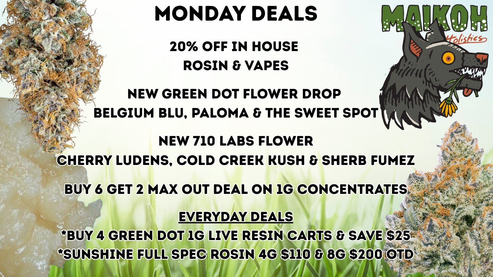 Maikoh Holistics - Boulder 20% Off In House Melts Rosin & Vapes