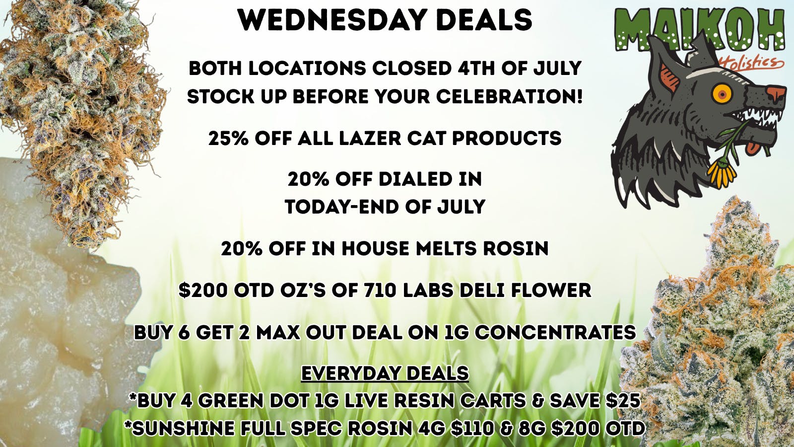 Maikoh Holistics - Boulder 25% Off ALL LazerCat Rosin, Edibles & Vapes