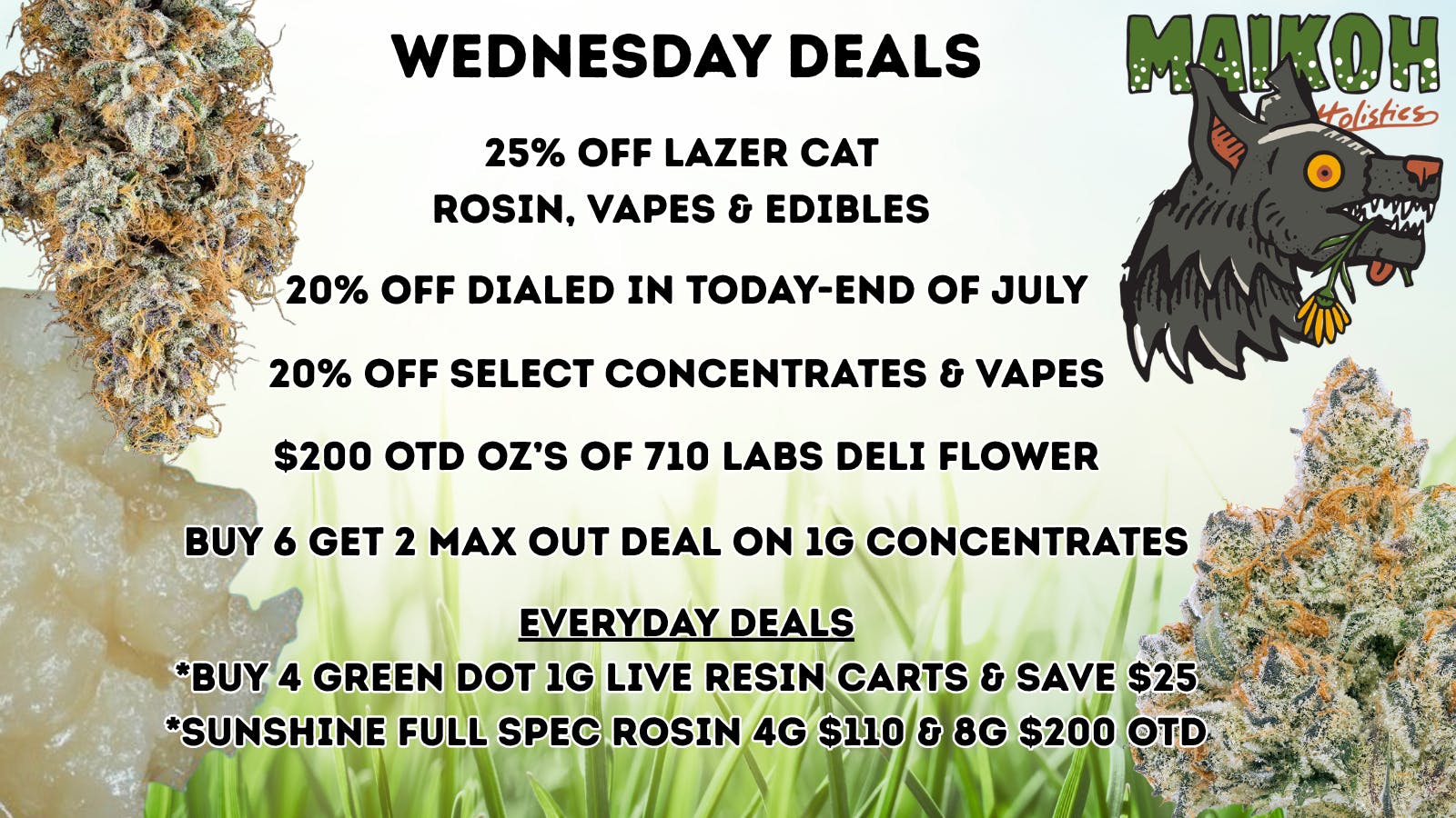 Maikoh Holistics - Boulder 25% Off ALL LazerCat Rosin, Edibles & Vapes