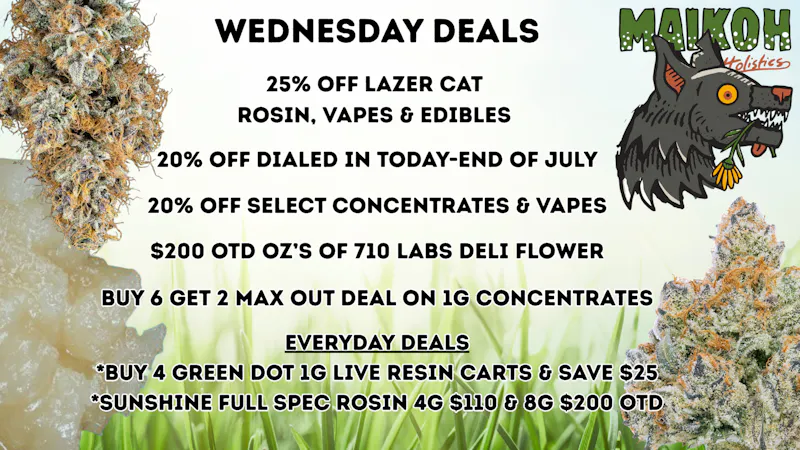 Maikoh Holistics - Boulder 25% Off ALL LazerCat Rosin, Edibles & Vapes