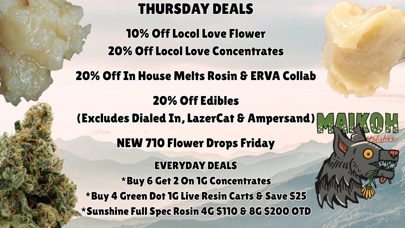 Maikoh Holistics - Boulder 10% Off Locol Love Flower & 20% Off In House Melts