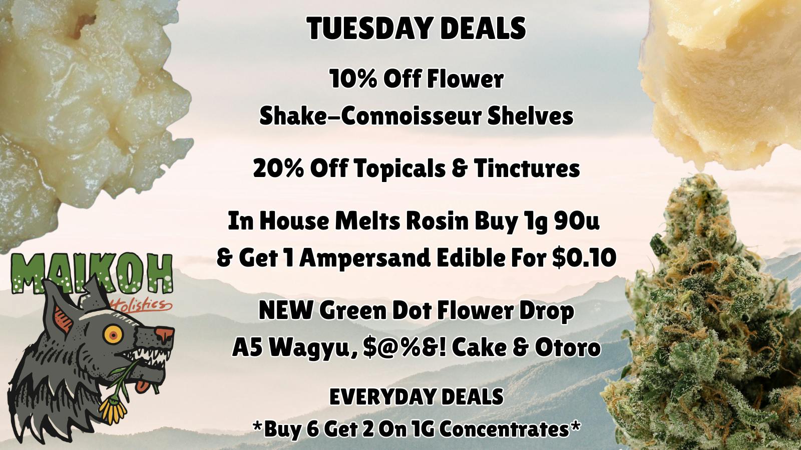 Maikoh Holistics - Boulder 10% Off Flower Shake-Connoisseur Shelves