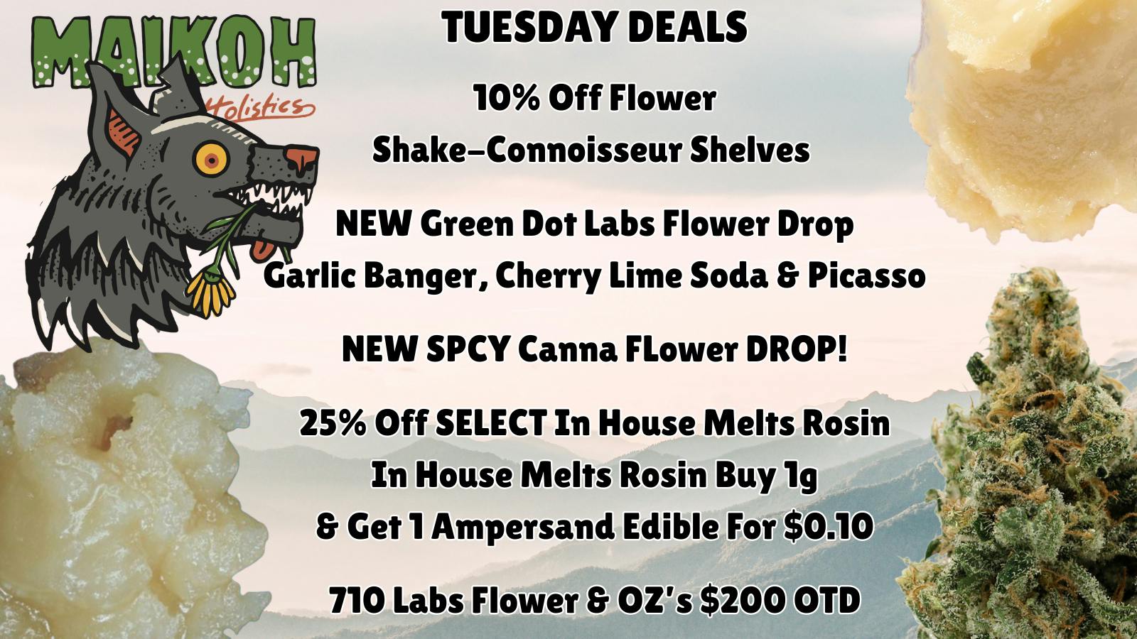 Maikoh Holistics - Boulder 10% Off Flower Shake-Connoisseur Shelves