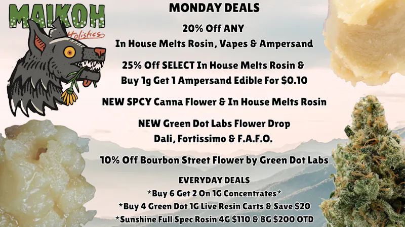 Maikoh Holistics - Denver 20% Off In House Melts Rosin Products