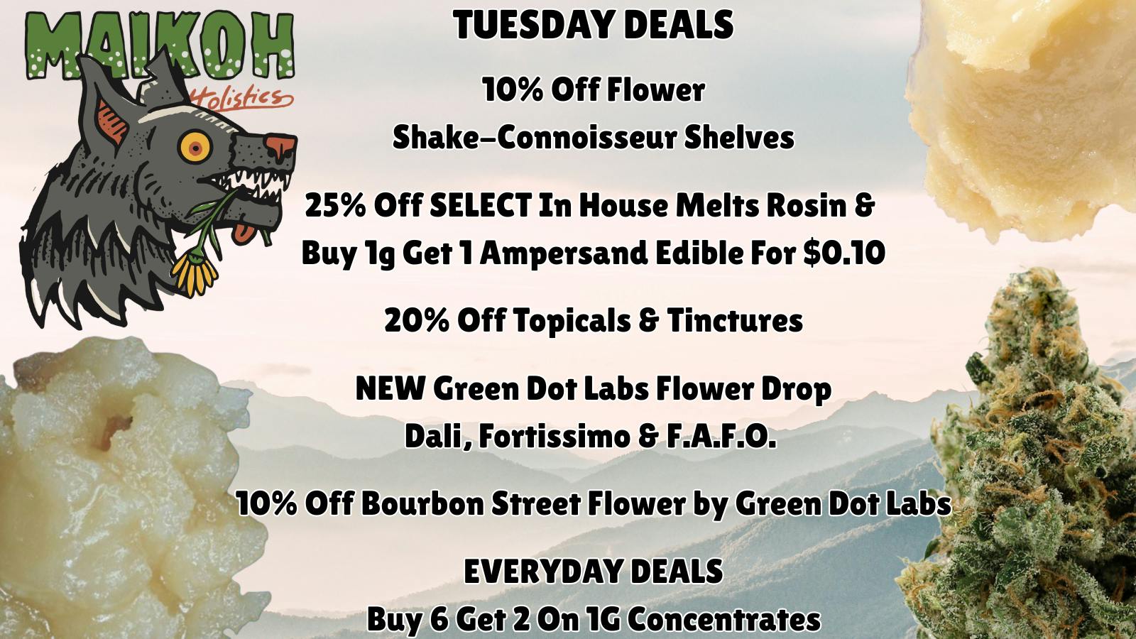 Maikoh Holistics - Denver 10% Off Flower Shake-Connoisseur Shelves