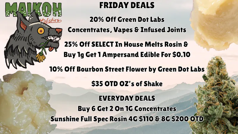 Maikoh Holistics - Denver 20% Off Green Dot Concentrates
