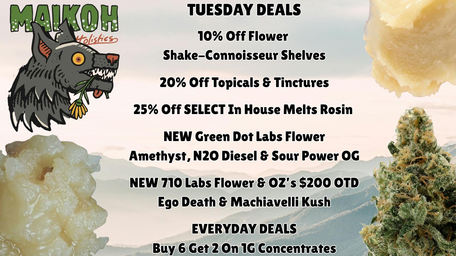 Maikoh Holistics - Denver 10% Off Flower Shake-Connoisseur Shelves