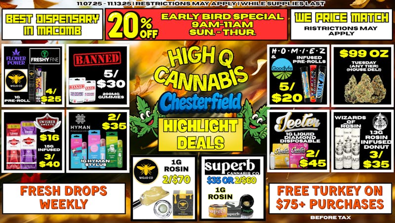 High Q Cannabis Turkey Giveaway - Spend $75+ Get A Free Turkey...