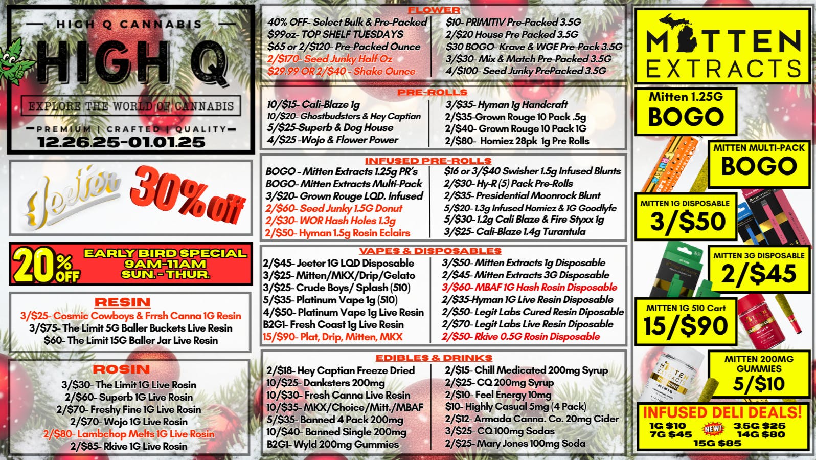 High Q Cannabis END OF YEAR SALE...